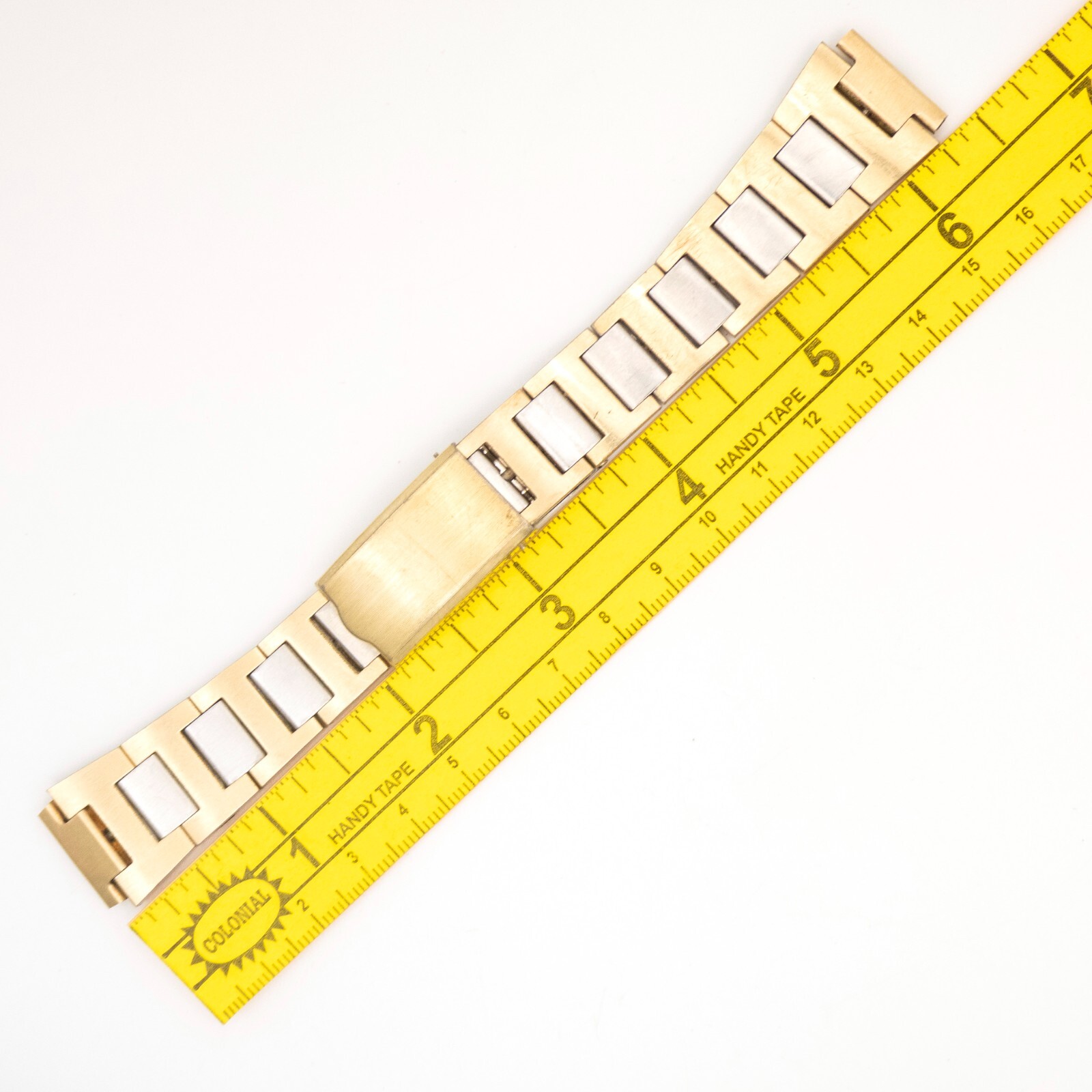 Vintage JB Champion 18.1 mm r.g.p. and s.s. wristwatch bracelet w/trifold clasp