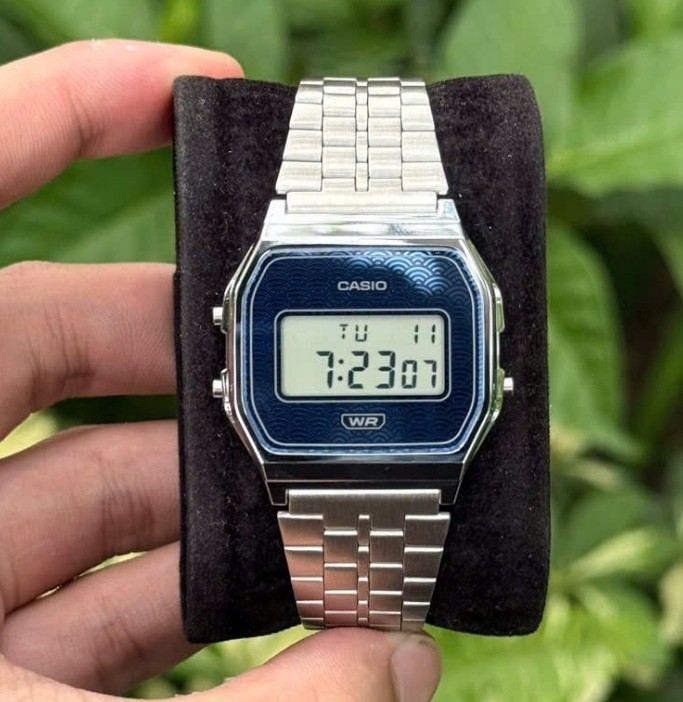 Casio A159WEVJ-2D Blue Digital Stainless Steel Classic Design Unisex Japan Watch