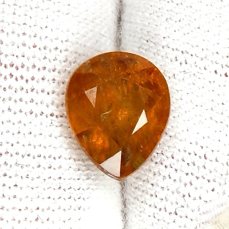 2.6ct Vivid Orange Sphene Natural Earth Mined Unheated Faceted Pear Ceylon