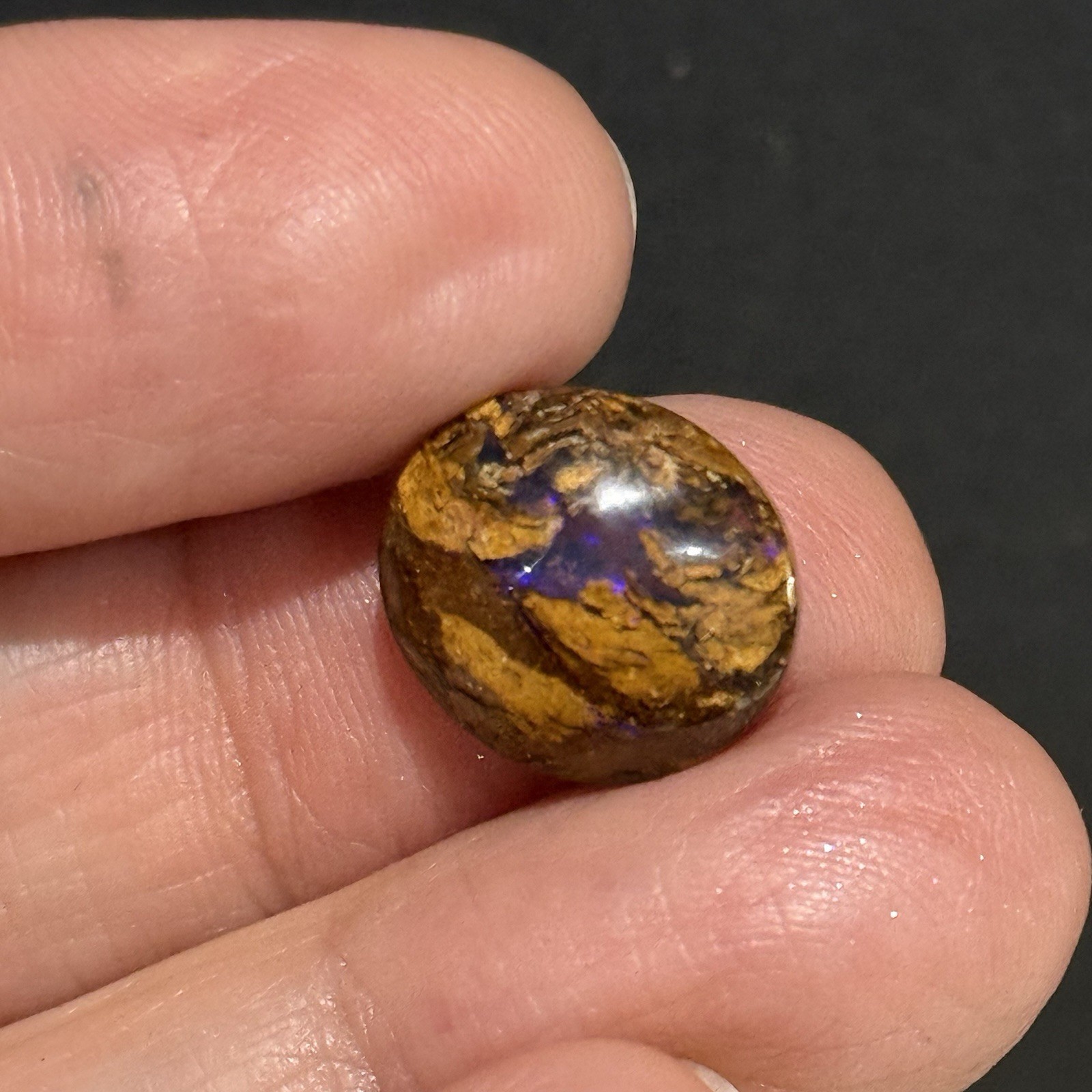 6.65ct 14.3×12.6×5.2mm Fine Australian Koroit Boulder Opal Oval Cabochon Gem