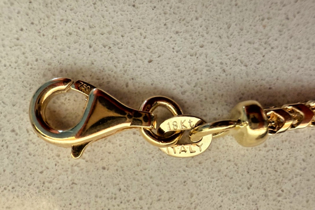 18K Solid Yellow Gold Franco Curb link chain…28 inches…2.5mm..30 grams…NEW!