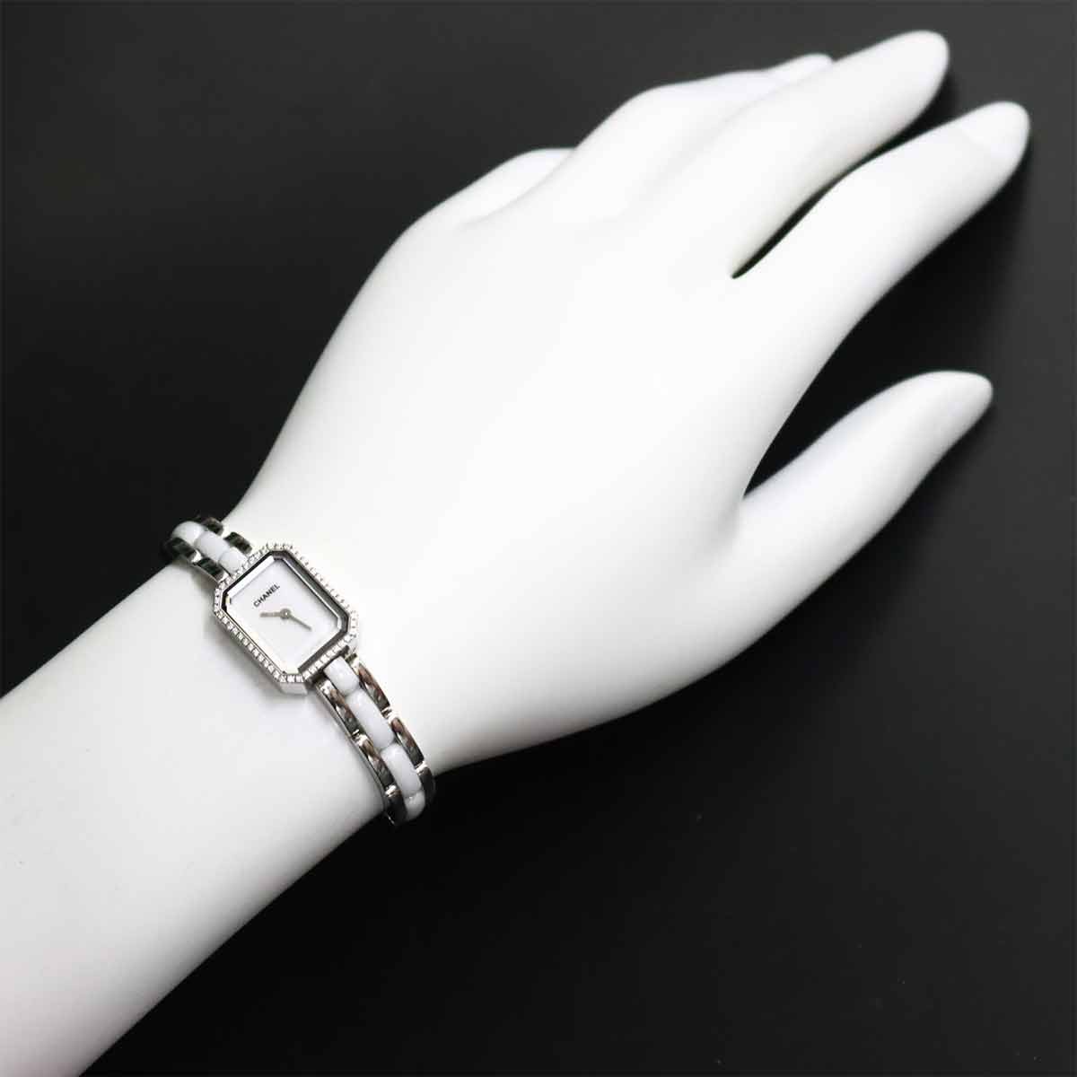 CHANEL Premiere H2132 Diamond Bezel Ceramic Quartz White Dial Ladies 90336117