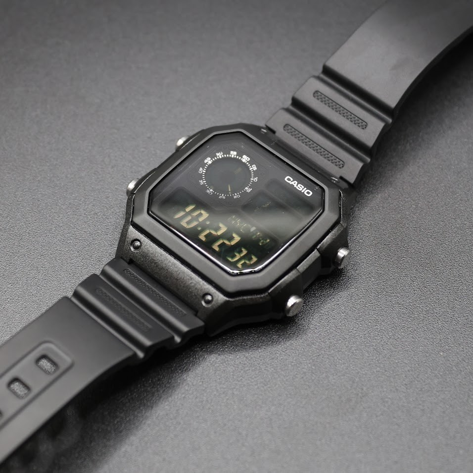 CASIO AE-1200WHD. Royale Watch Mod. Negative Display Blacked Out Dial- Hydromod