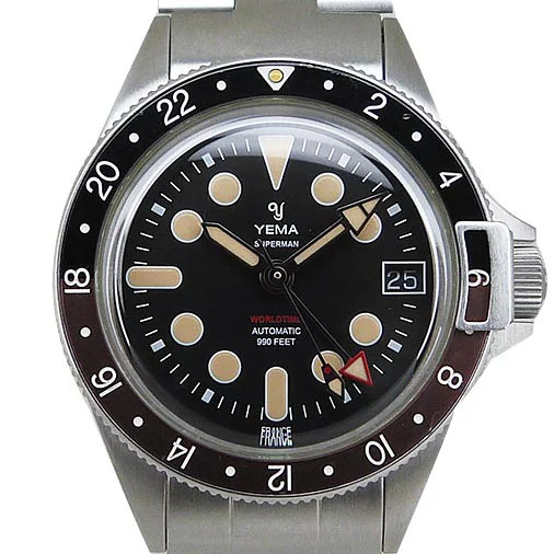 YEMA YGMT21B39-CMS Superman World Time GMT Coke Used Watch