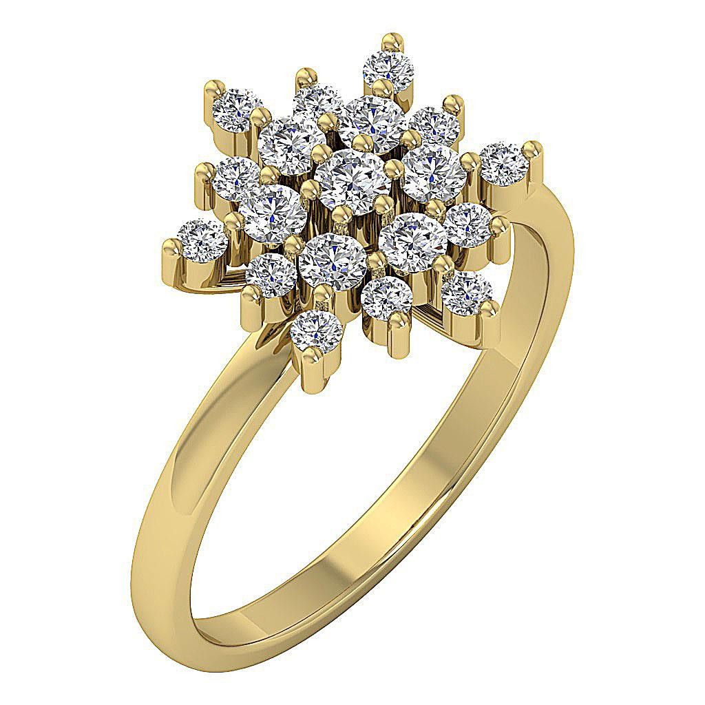 Right Hand Engagement Ring I1 G 0.85 Ct Round Diamond 14K White Yellow Rose Gold