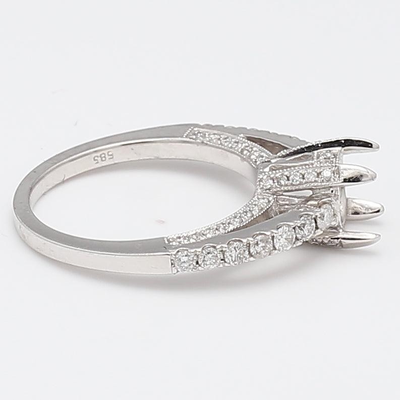 0.50 Carat Round Brilliant G VS1 Diamond 14k WG Semi Mount Ring