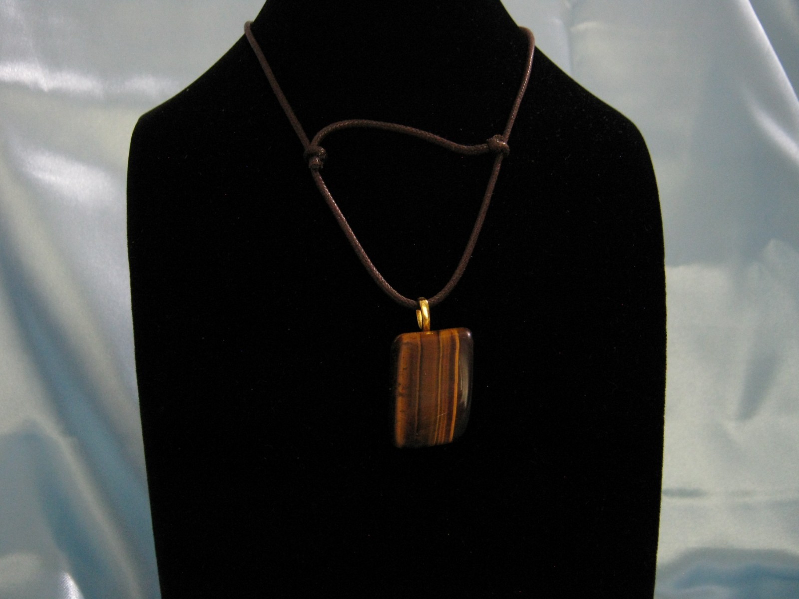 Tigereye Nugget on an Adjustable Cotton Cord Necklace N242