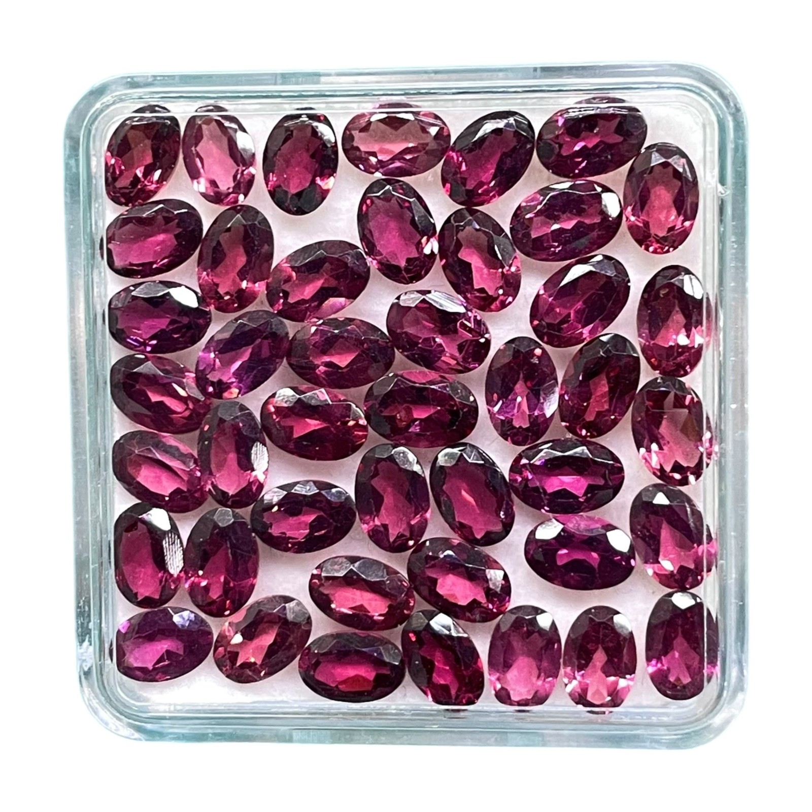 25 Pcs Natural Rhodolite Garnet 6x4mm Oval Cut Loose Untreated Gemstones Lot