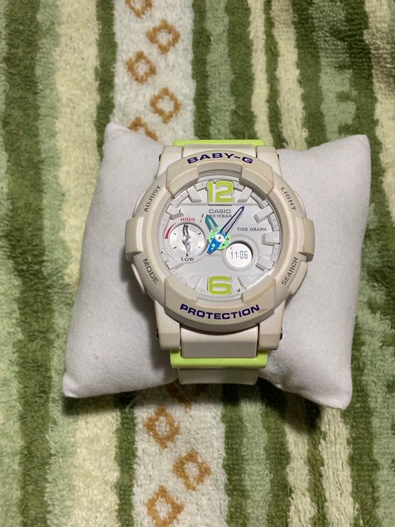 CASIO BABY-G white time and calendar adjusted