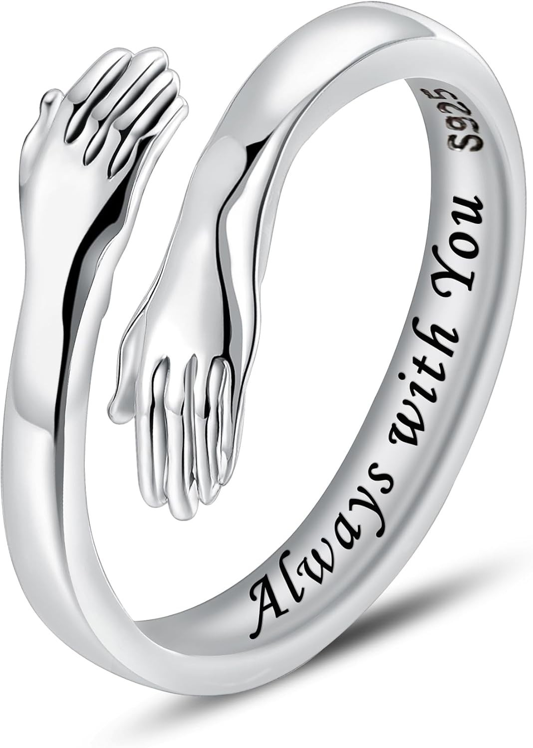 Elegant Adjustable Hug Ring in Sterling Silver – Ideal Gift for Moms & Friends