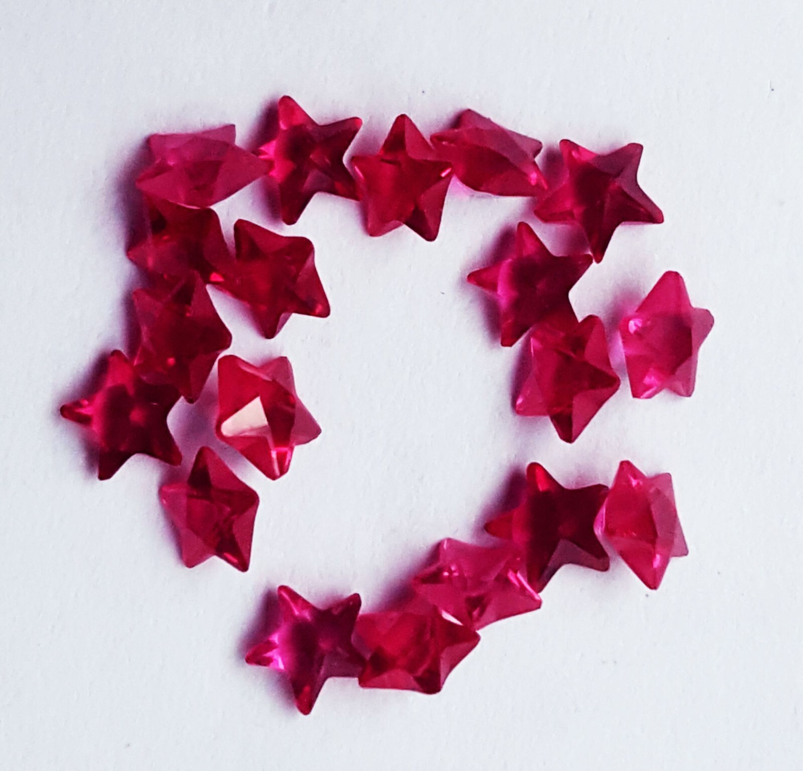 7 MM 5 Pcs Natural Red Ruby Star Cut Certified Loose Gemstone Lot