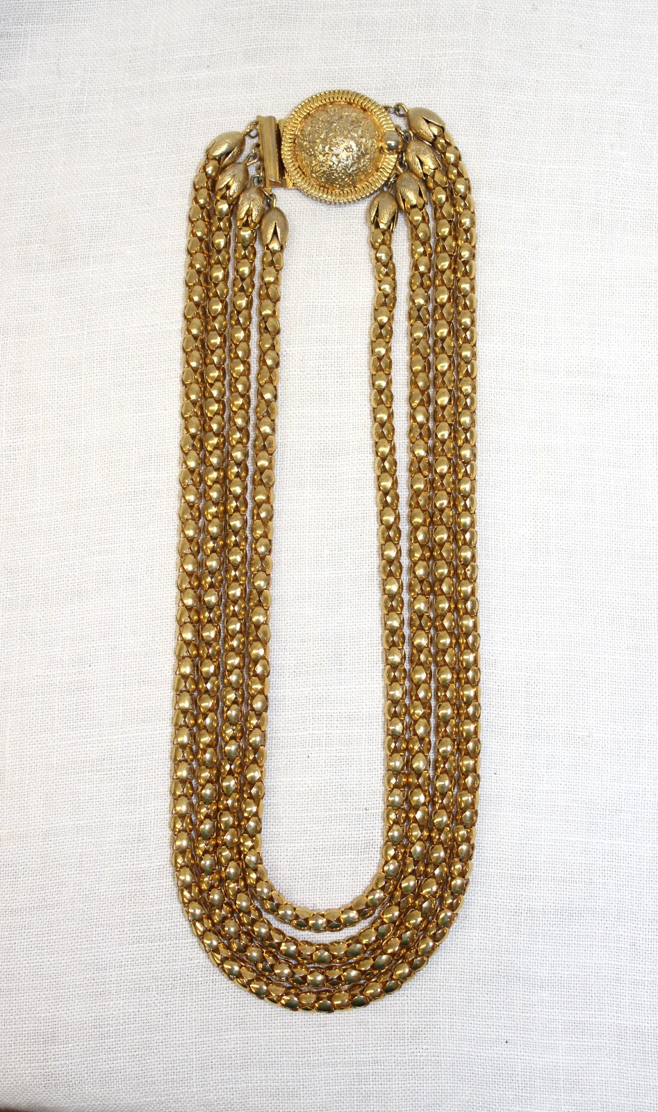 Vintage Hobe’ Multi-Strand Necklace Gold Tone Hobe 4 Strand