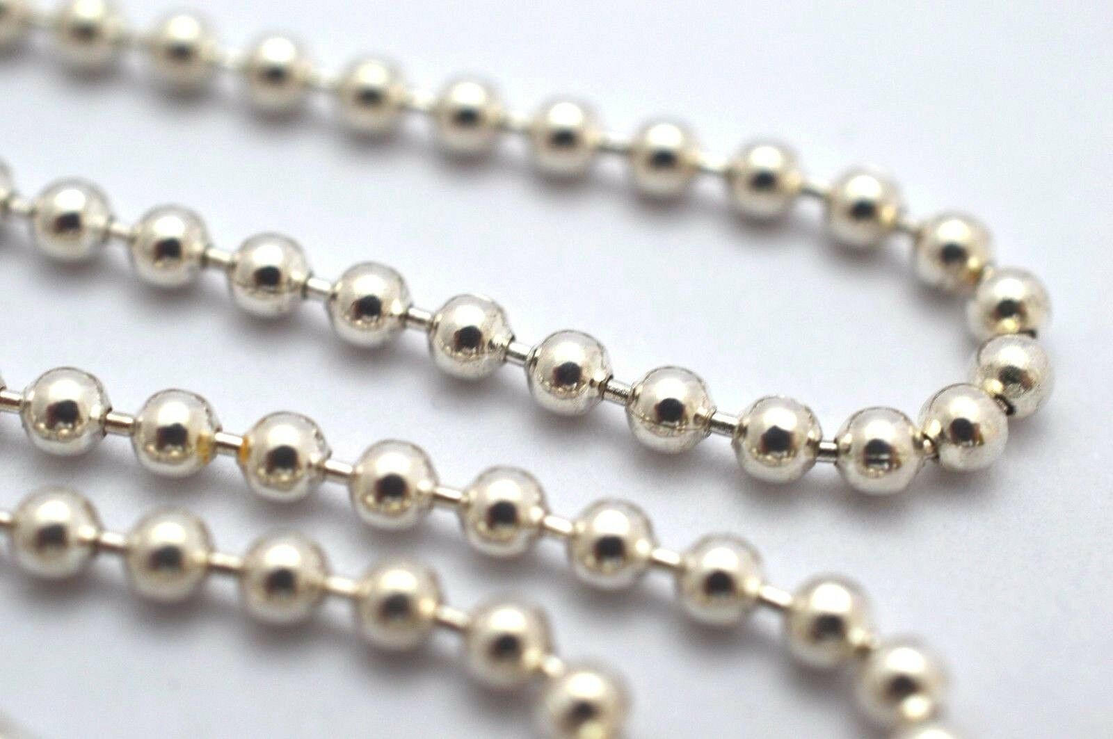 Taxco, Mexican. Sterling Silver 16″ & 18″ 2.5 mm Ball / Bead Chain Necklace.