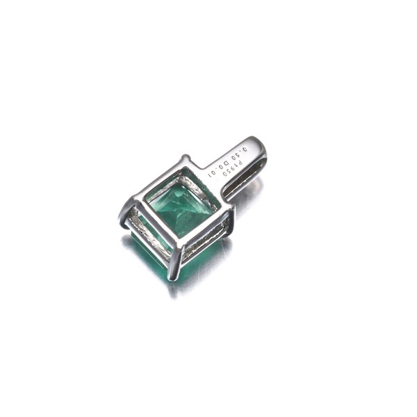 Emerald 0.50ct Diamond 0.01ct Pendant 950 Platinum