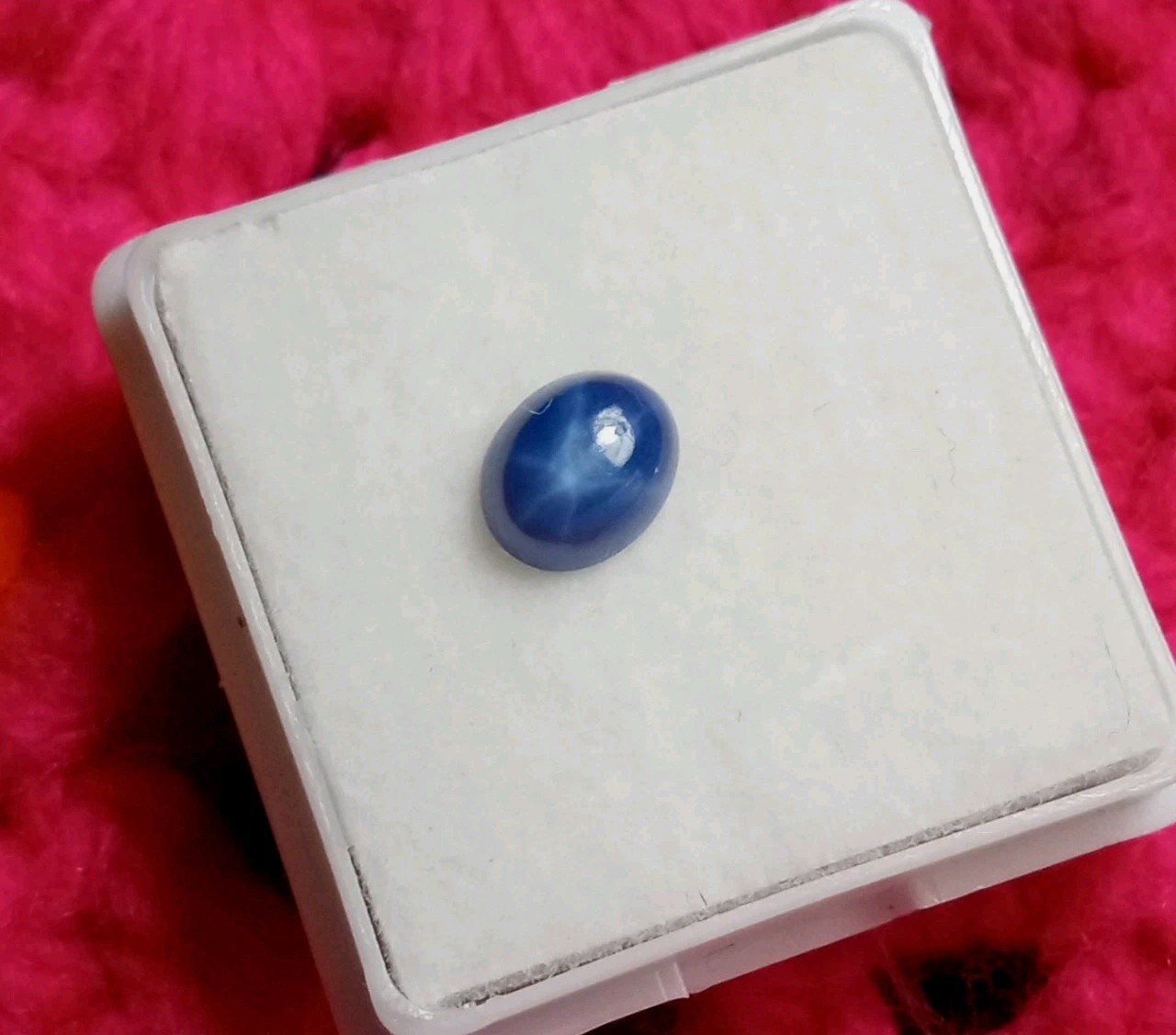 1.35ct Blue Star Sapphire 6 Rays GGIJ Certificate Oval Cabachon Diffused