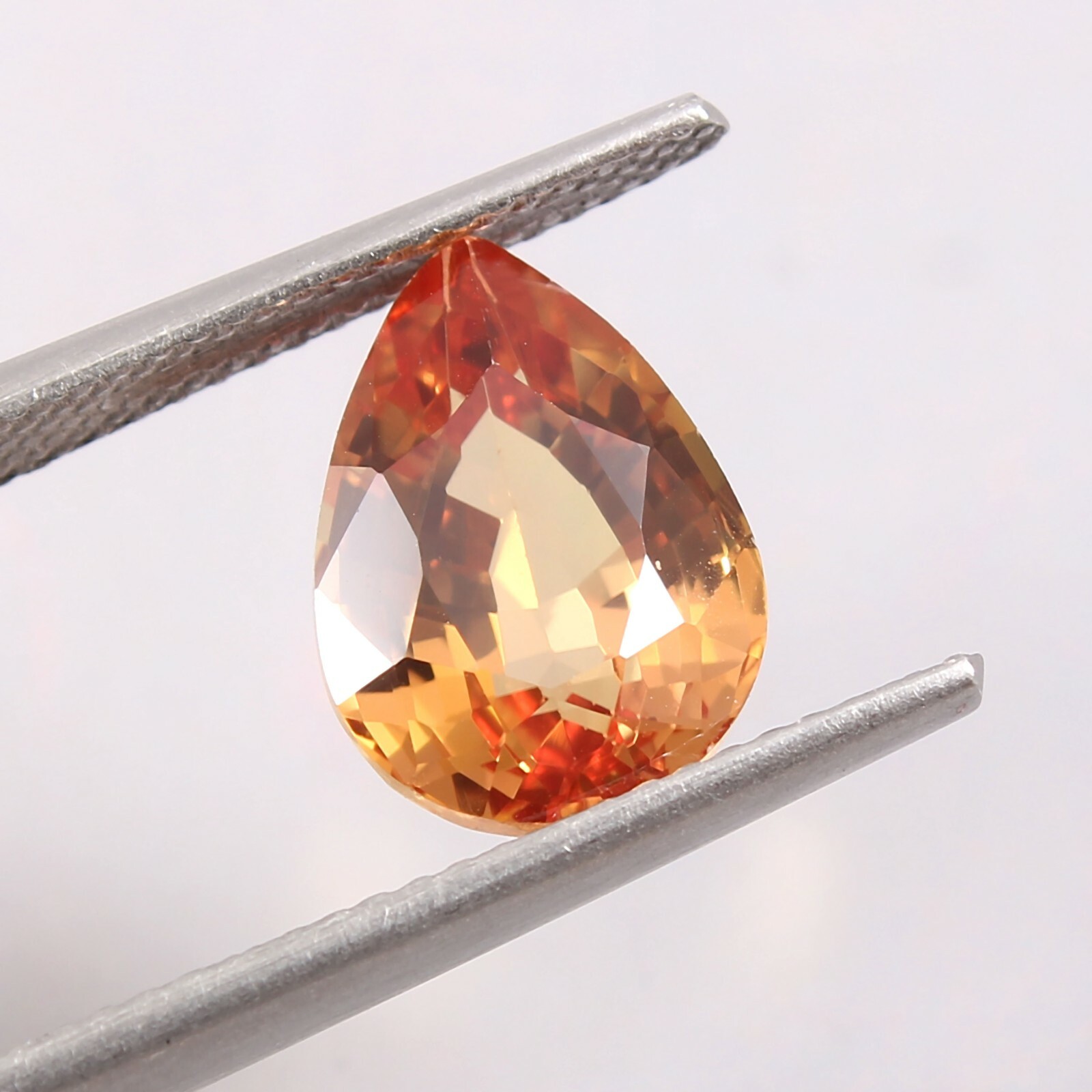 Natural Flawless Ceylon Padparadscha Sapphire Pear Loose Cut Gemstone 4.40 Ct