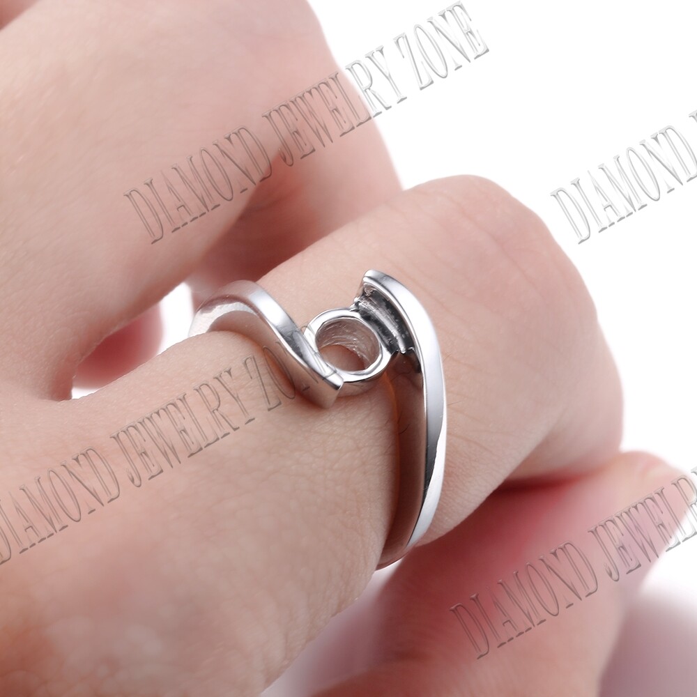 Tension Setting Semi Mount Round 7mm Beautiful Engagement Ring Sterling Silver