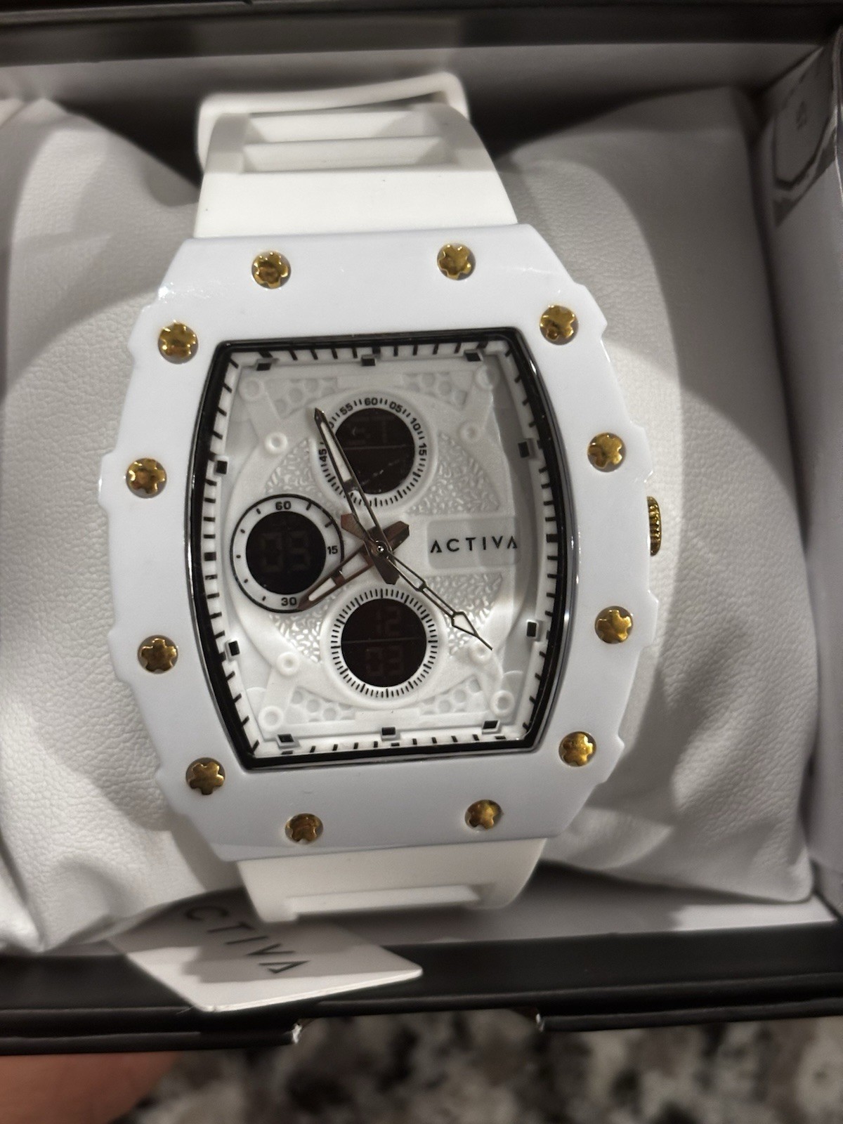 Activa X Invicta Digital Essentials Men’s Watch – 42.8mm, White 