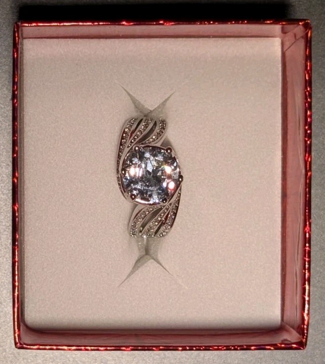 Exquisite Zirconia Engagement Ring Romantic Gift Adjustable 3CT