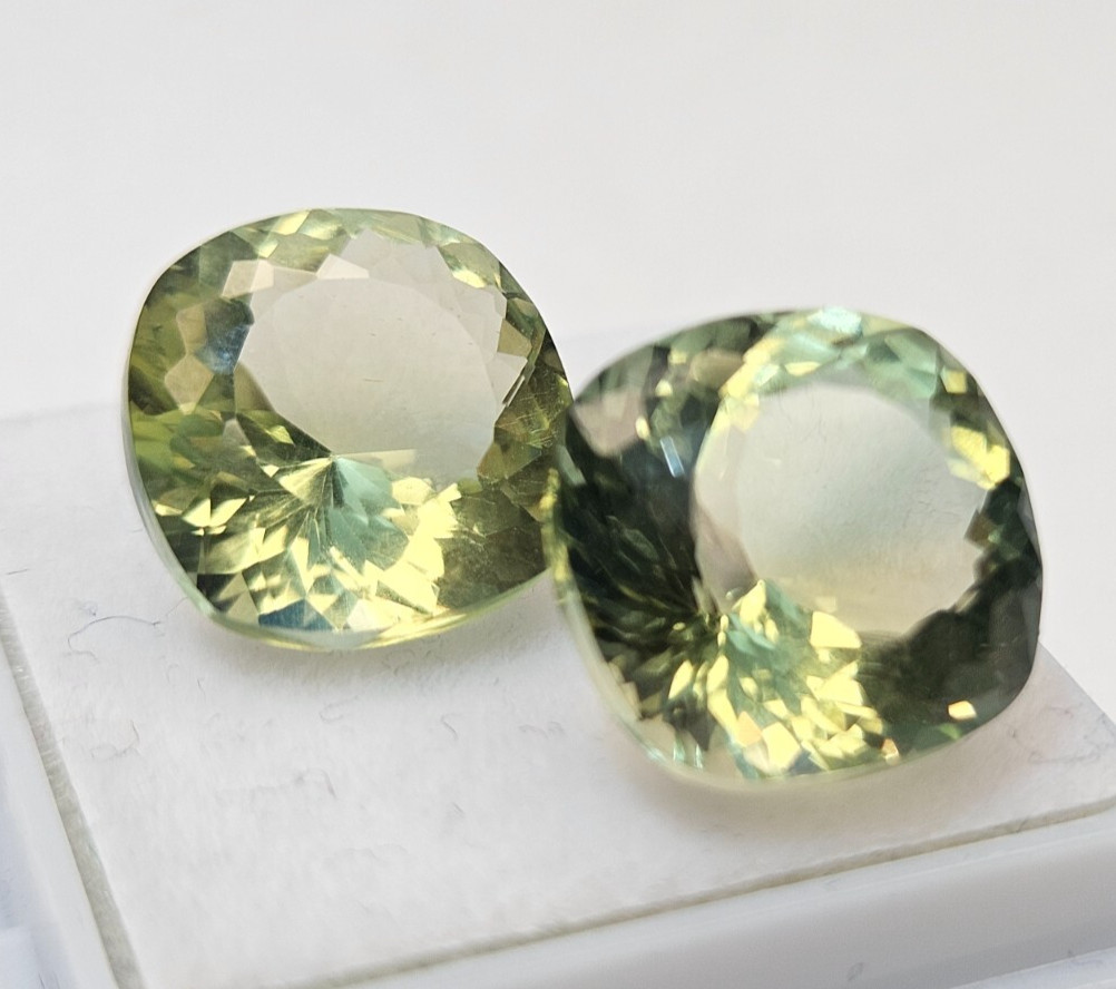 Tourmaline Natural Bi-Colour Cushion Cut 7-8 Ct Pair For Earring Making Gemstone