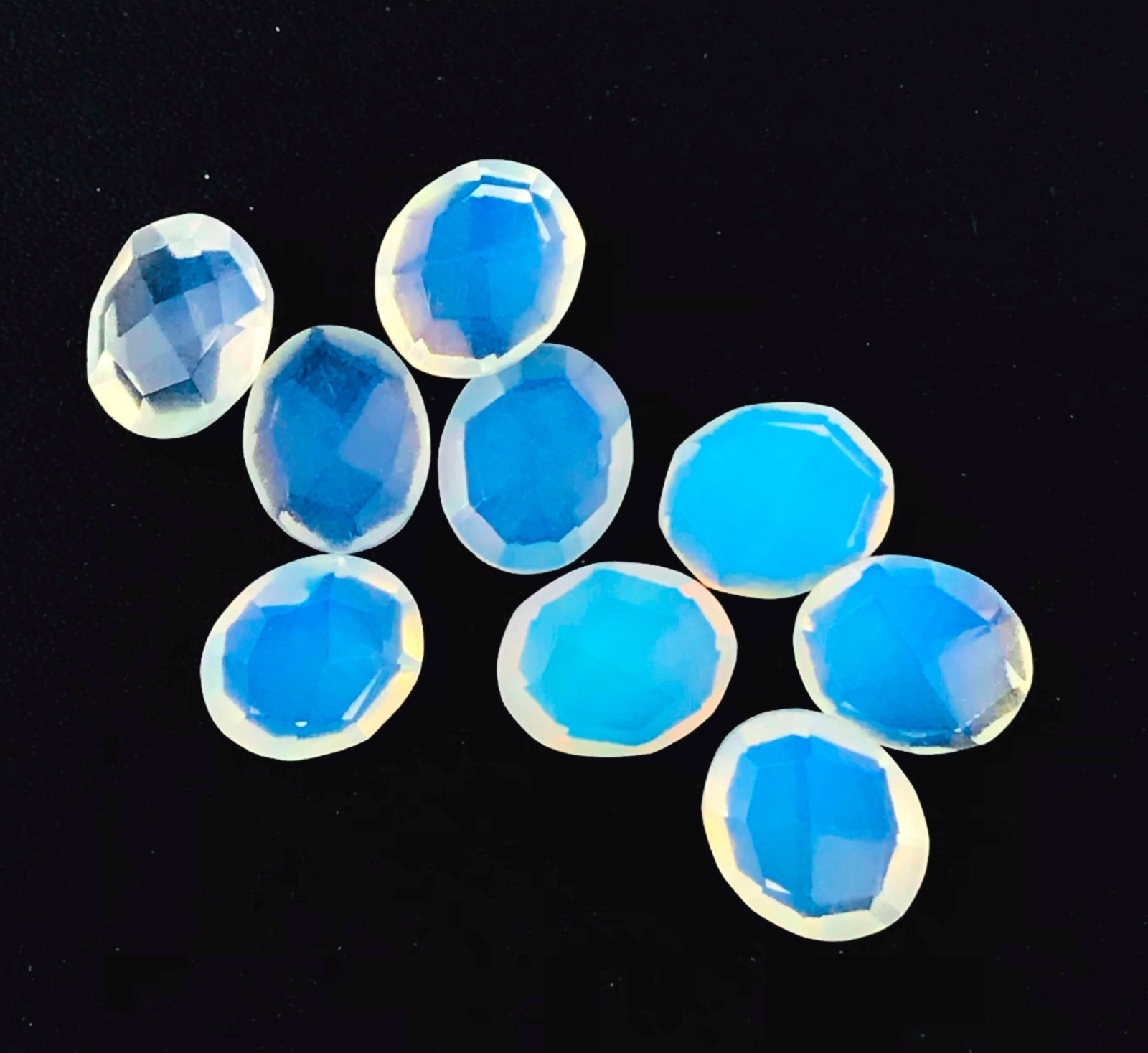 20 Pcs Faceted Milky Opal Hydro Quartz Gemstone -6x8mm-10x20mm Approx