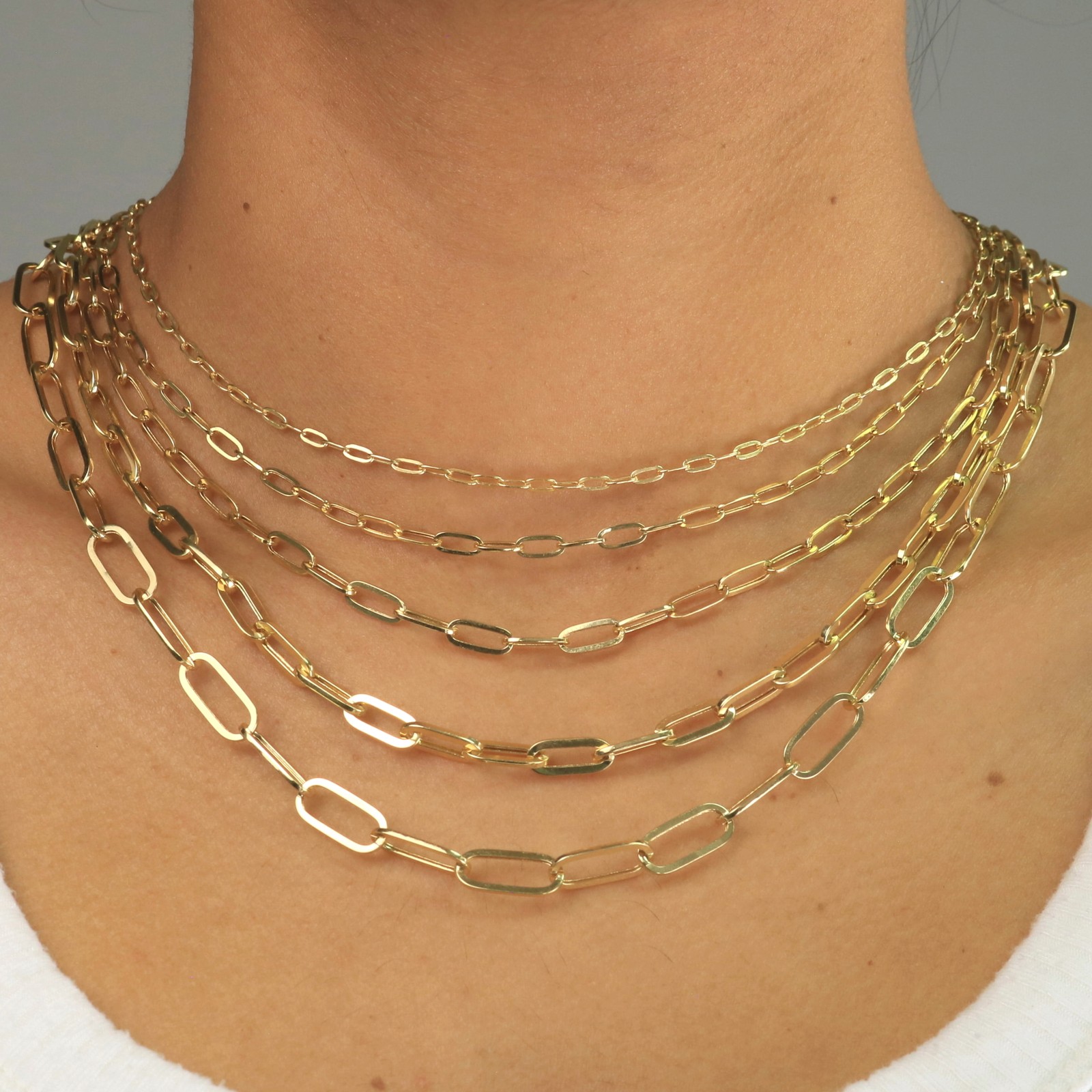 10k Yellow Gold Paperclip 2mm-9mm Chain Cable Rolo Necklace Mens Womens 16″-30″