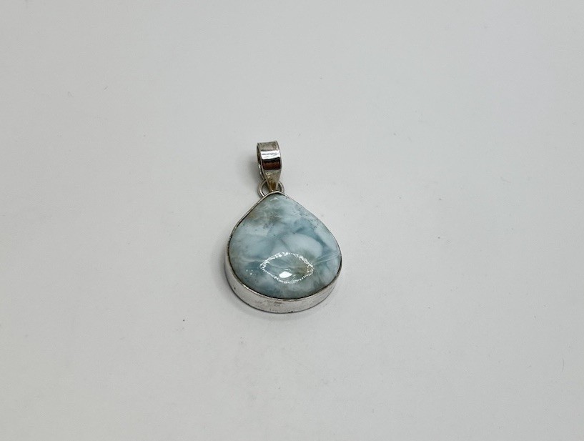 Vintage Sterling Silver Pendant with Light Blue Stone Marked 925 Jewelry