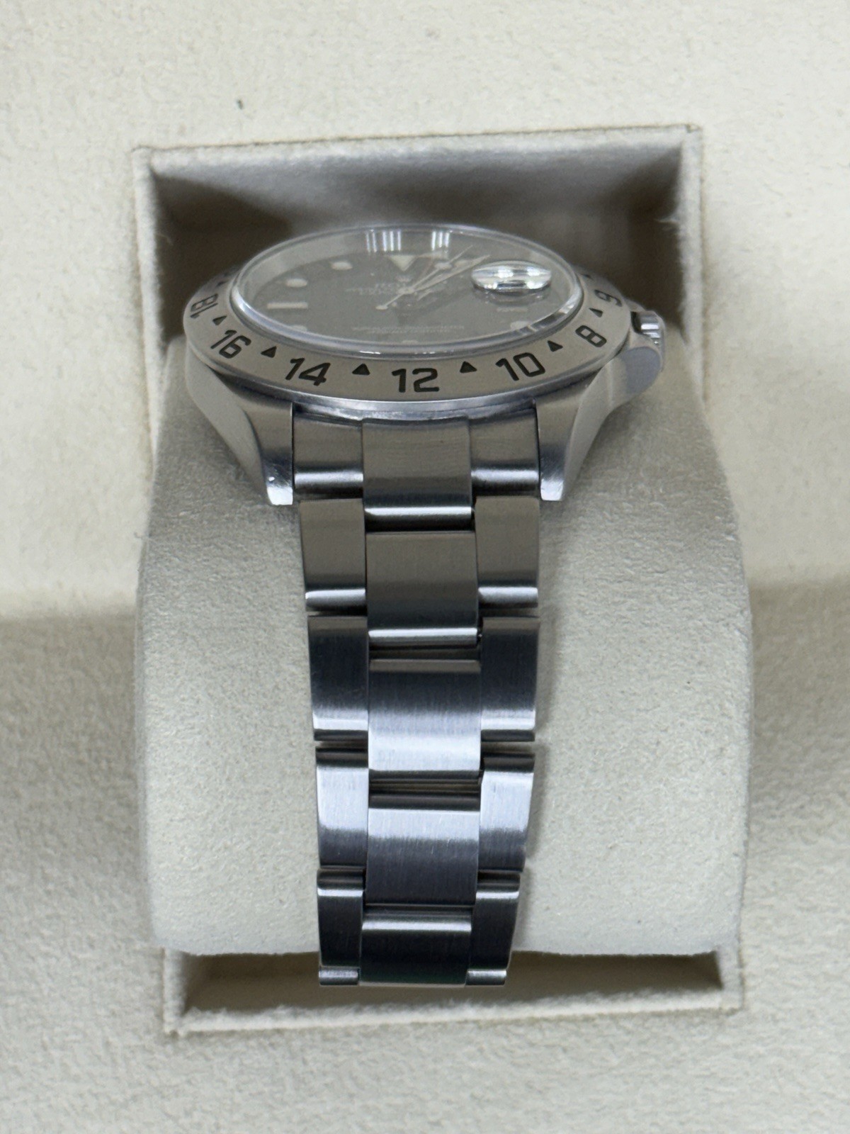 Rolex Explorer 16570 Silver Oyster Bracelet with Silver Bezel Watch Only.
