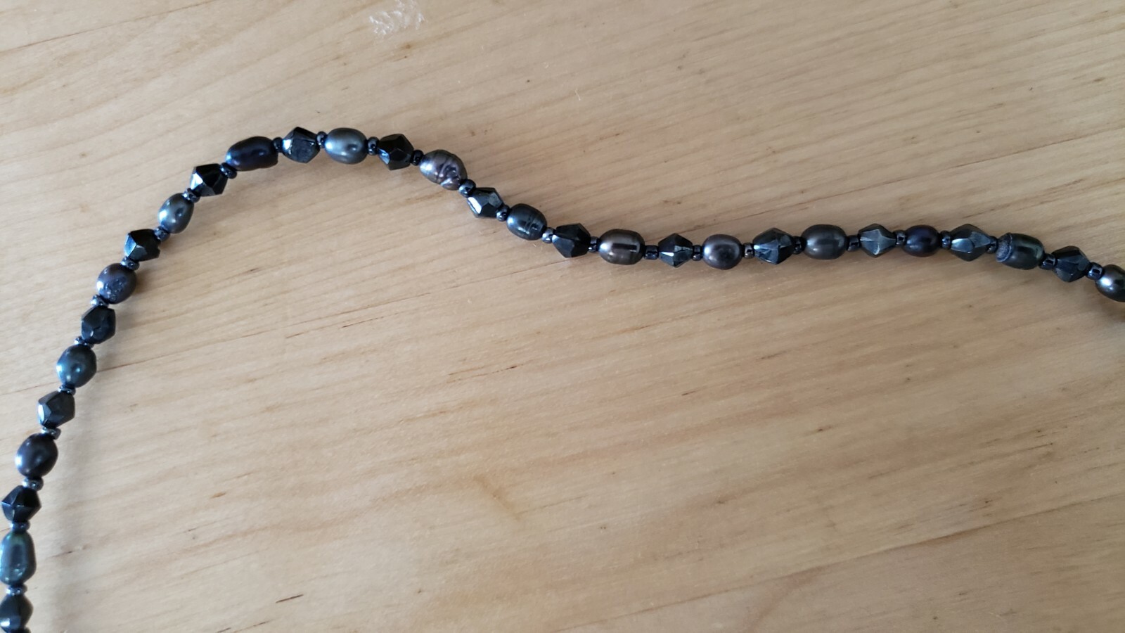 GENUINE GRAY PEARL Necklace 19″, HAND CRAFTED in USA –