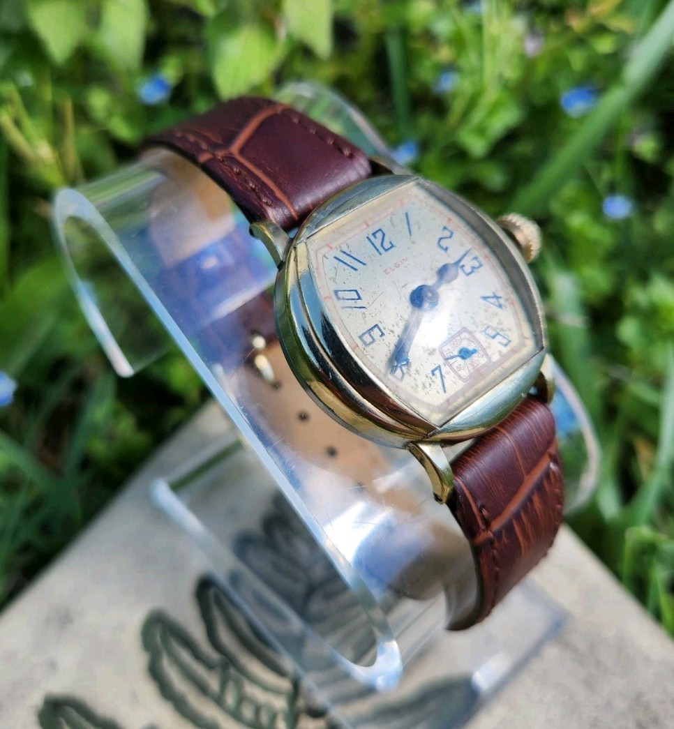 Vtg Elgin 1928 Model 2 Grade 462 *SERVICED* Men’s 29mm Tank Watch 10K RGP 3/0s!!