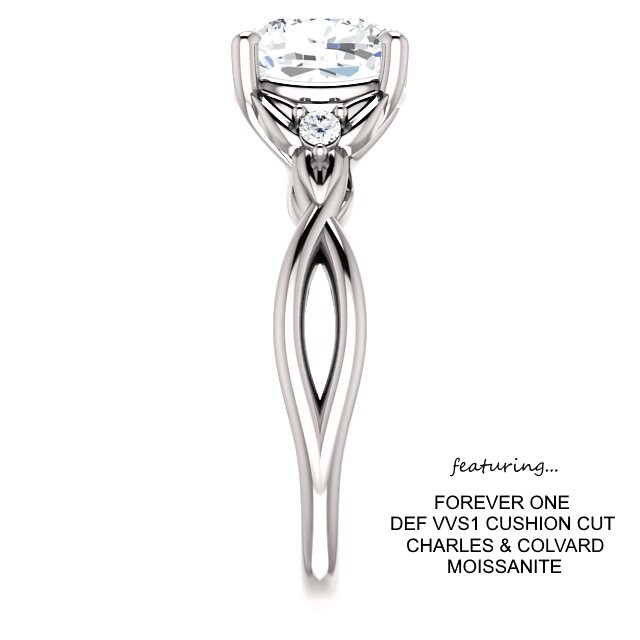 2.06 Carat Forever One DEF Moissanite Ring 14K Gold CHARLES & COLVARD