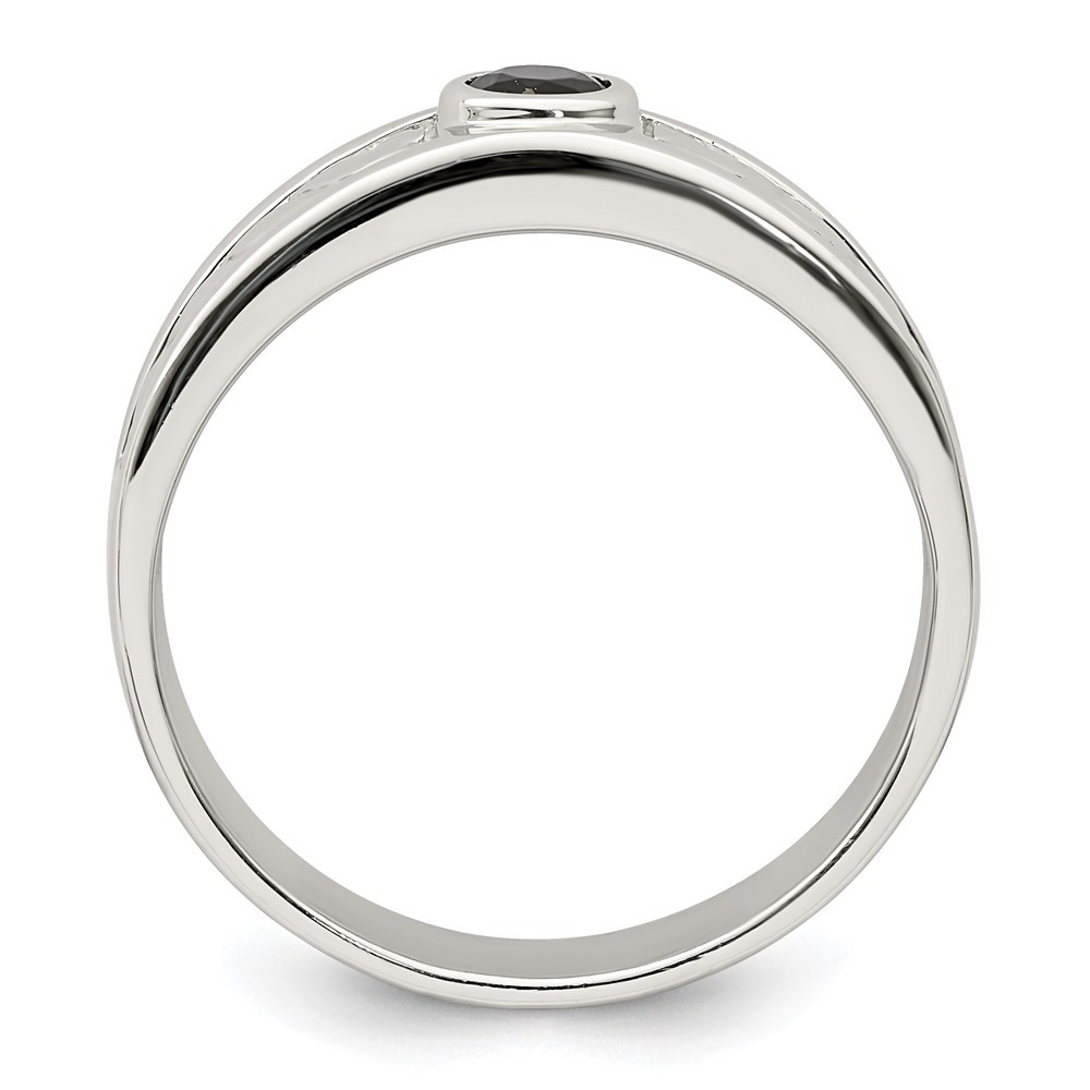 925 Sterling Silver Rhodium-plated Onyx Ring Size 10 for Men’s