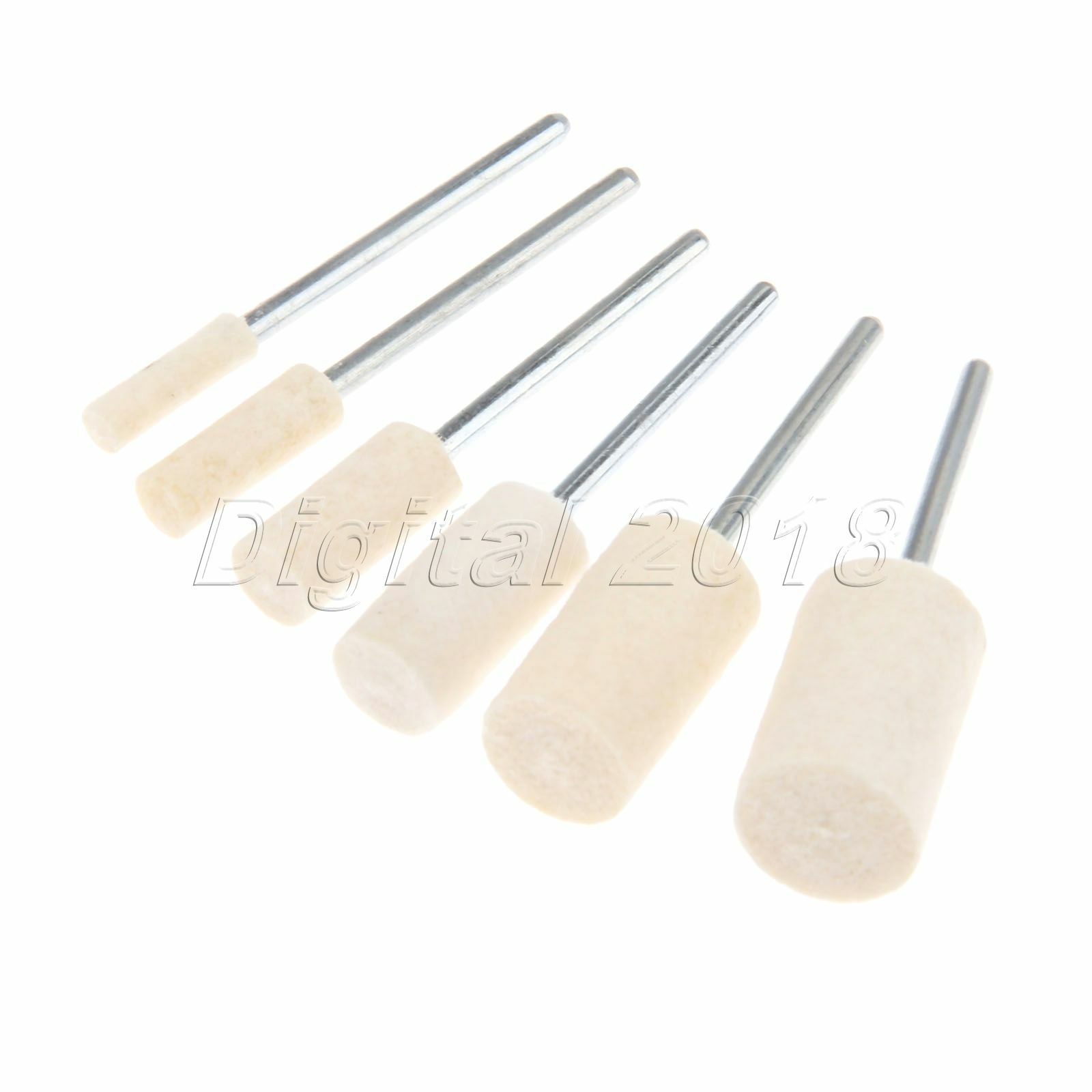 12X Cylindrical Wool Polishing Grinding Head Shank Buffing Carving Tools 2.35mm