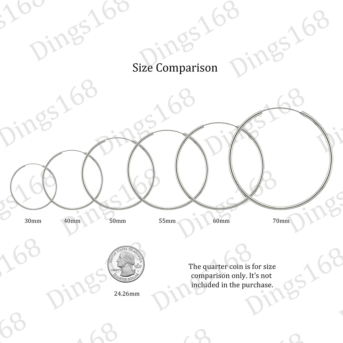 Real 925 Sterling Silver Hypoallergenic 30mm/1.18″ Medium Endless Hoop Earrings