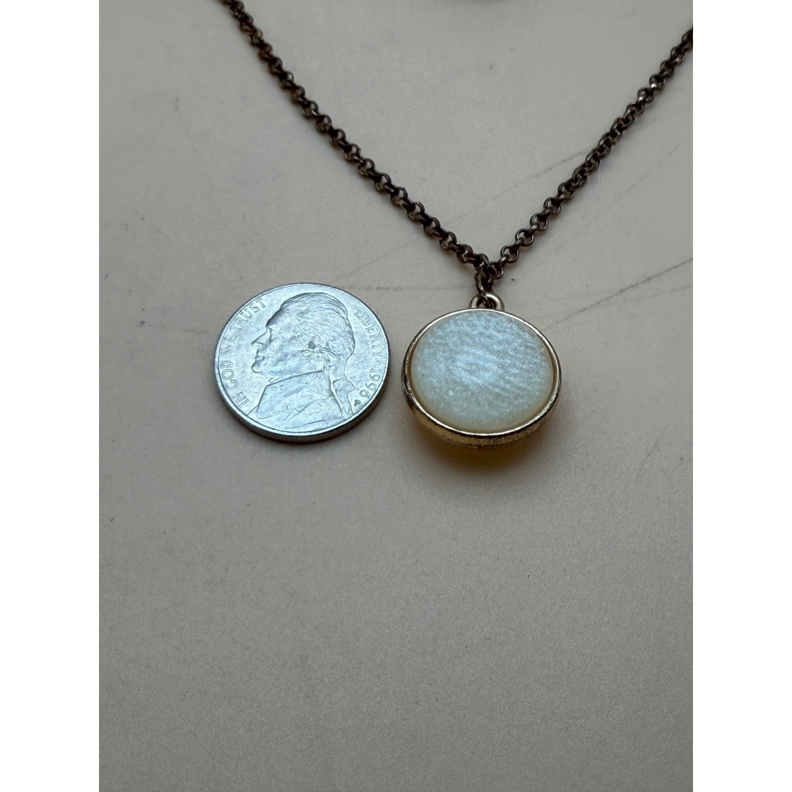 Multi Strand Layered Necklace Blue White Cabochon Gold Tone Crescent Moon Logo