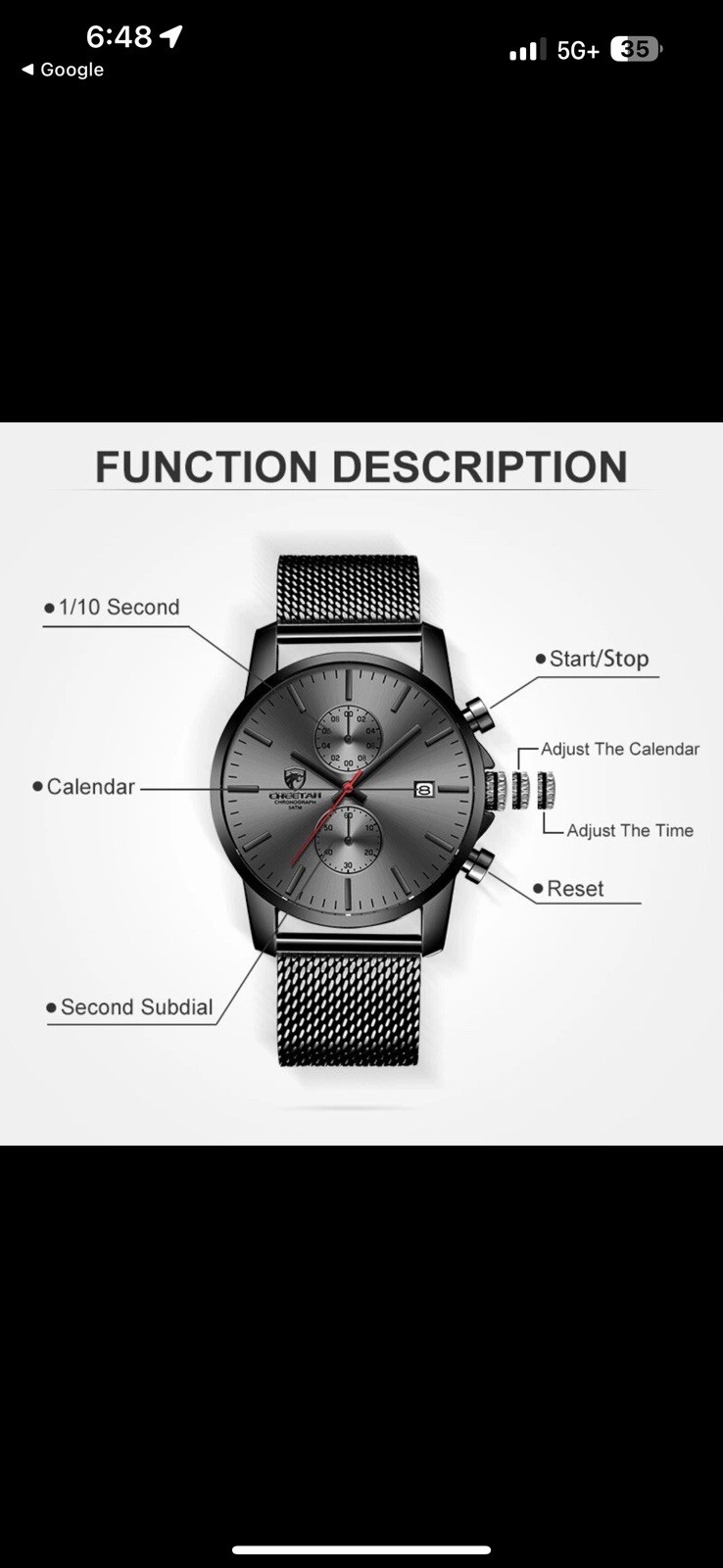 Cheetah 5ATM (50m) Chronograph Multifunctional Men’s Watch