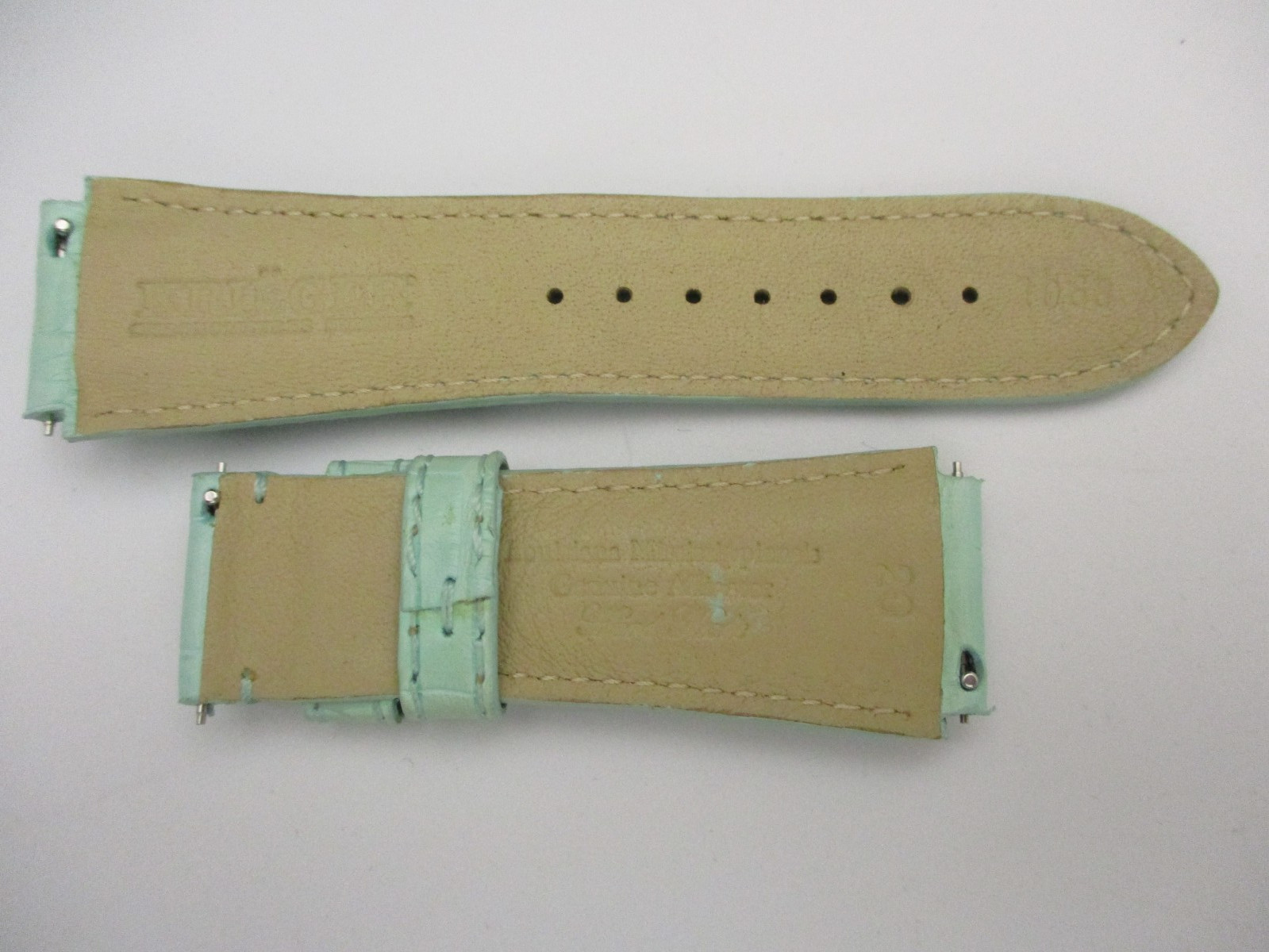KRIEGER 20mm Lug-End Green Alligator Leather Watch Straps 1068S 110+70mm w/3Pins