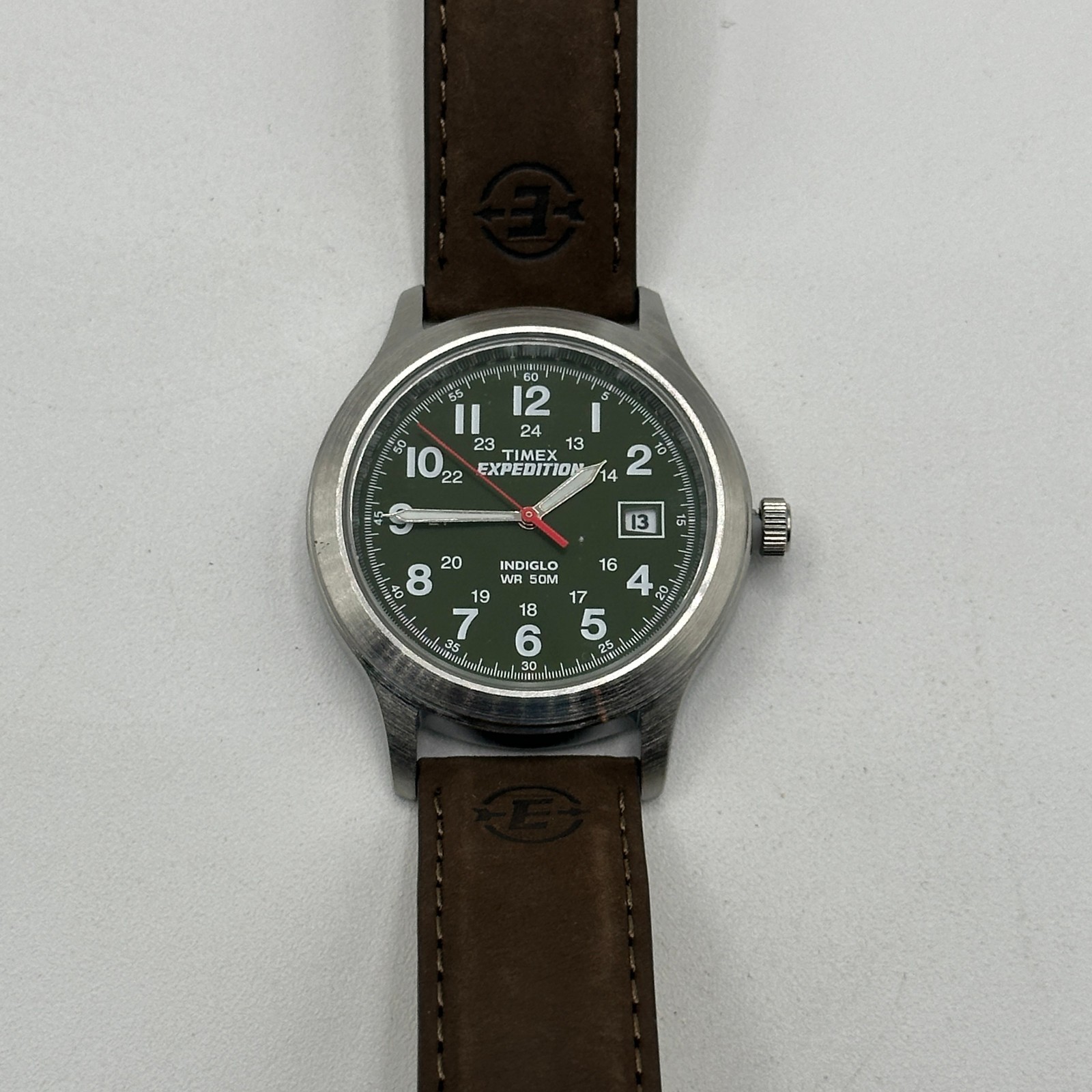 Timex Expedition Indiglo WR50M Digital Analog Watch with Leather Band 37mm