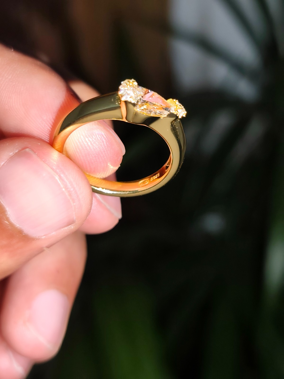 18K Yellow Gold Solitaire Ring 1.01ct Pear Diamond (Brown) IGI Size 5,6,7,8,9,10