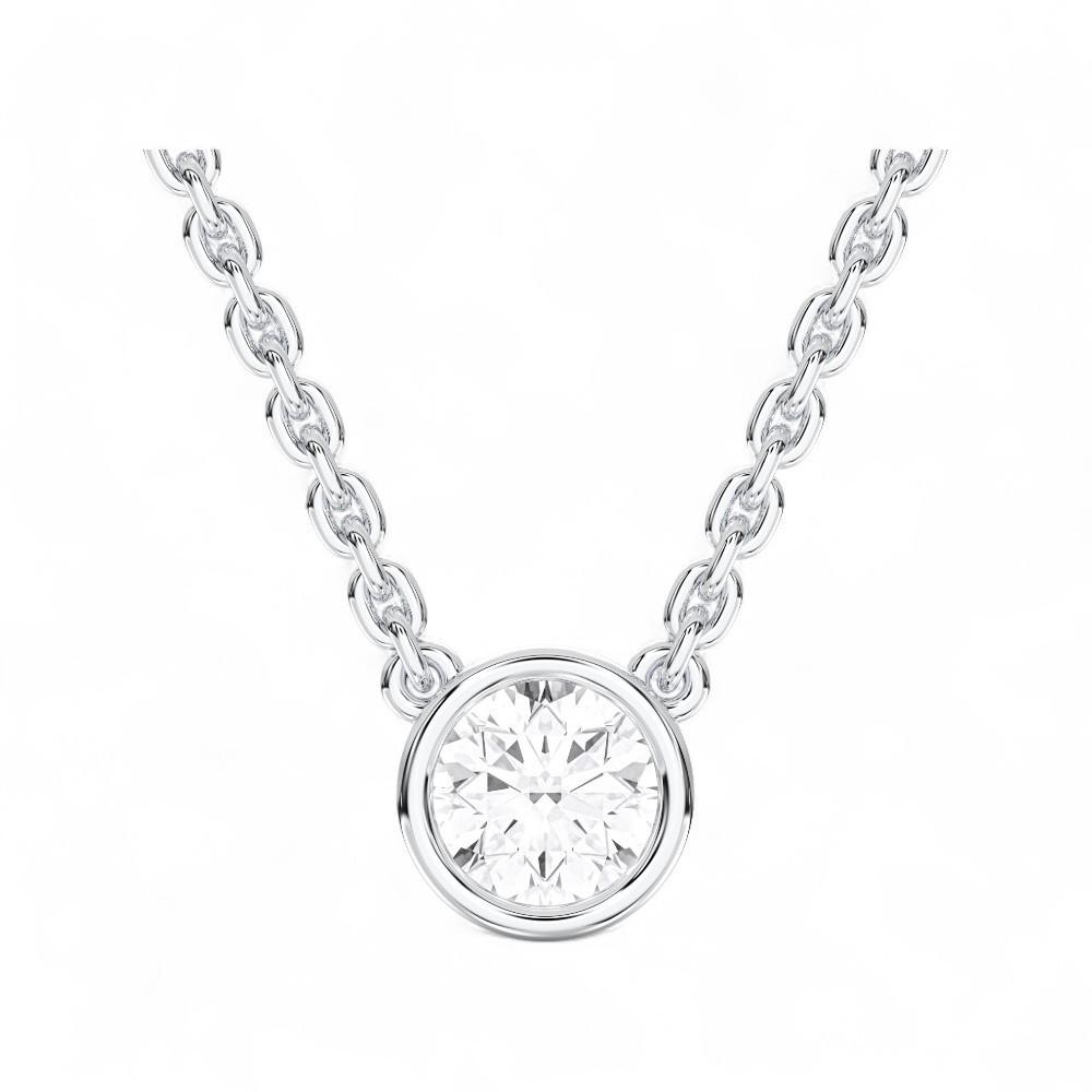 0.50 Ct To 2.00 Ct Moissanite Stone Pendant With 18″ Chain in 925 Silver Women