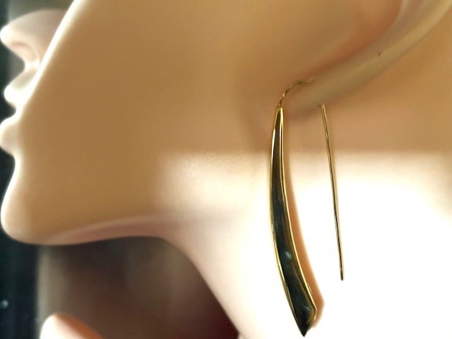 NIB 18K Threader Earrings Arte D’ Oro 2.75″ long (6 cm) 4.5 Grams