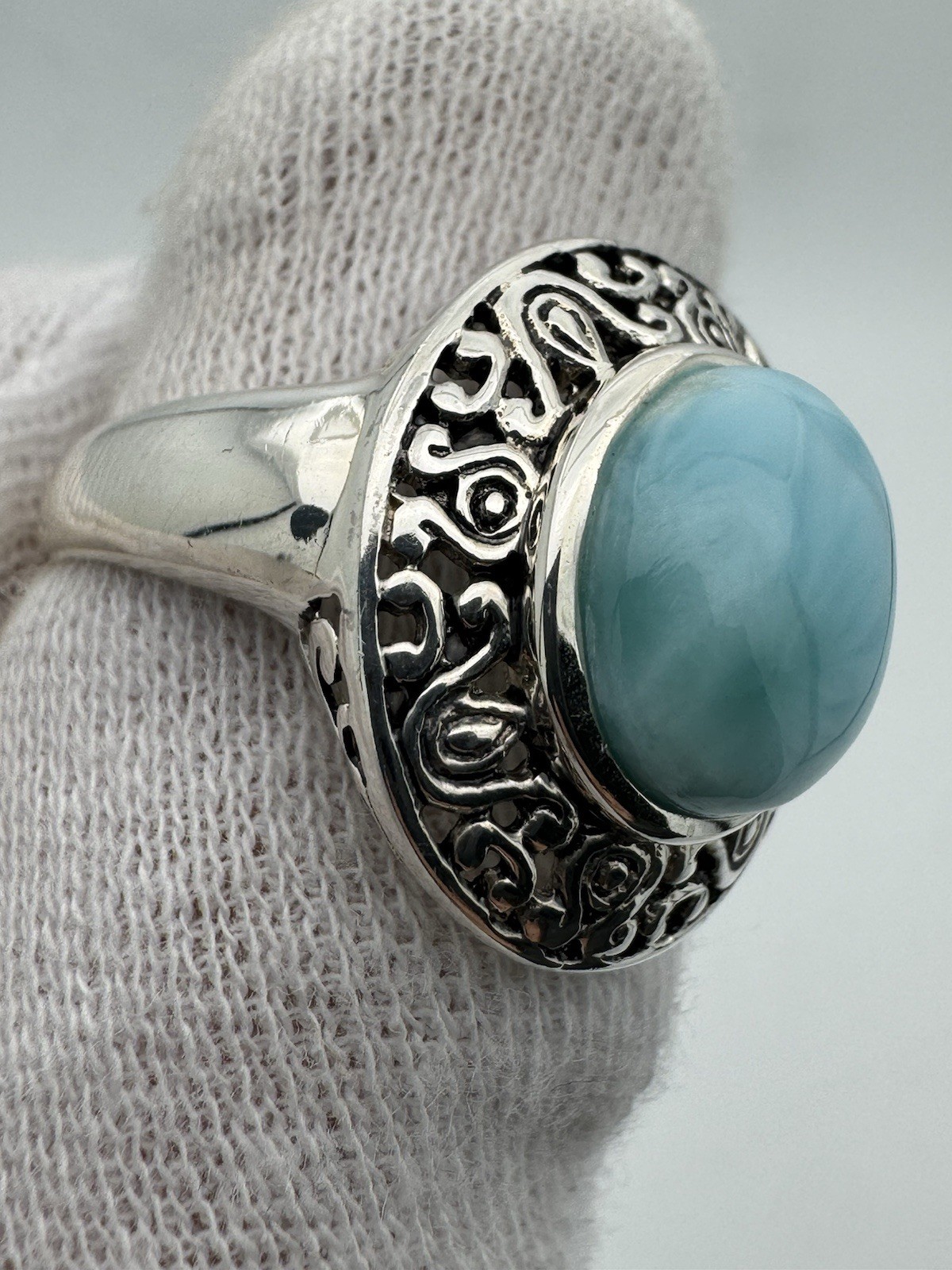 BBJ Bangkok Ratnaraj Sterling Silver Larimar Ring