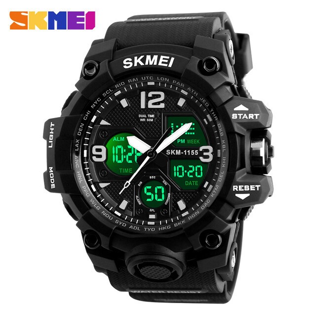 SKMEI Men Sport Watches Military Dual Time Boys Watch Digital Quartz Wristwatch