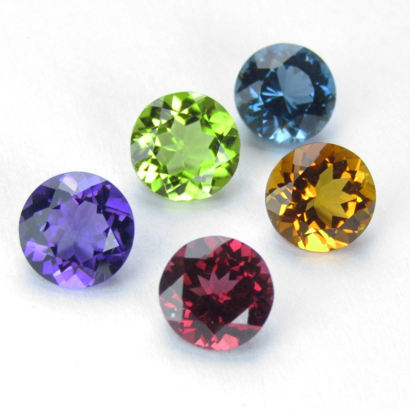 6.88Cts Sparkling Natural Semi Precious 7mm Round 5Pcs Of Loose Brazil Gemstones
