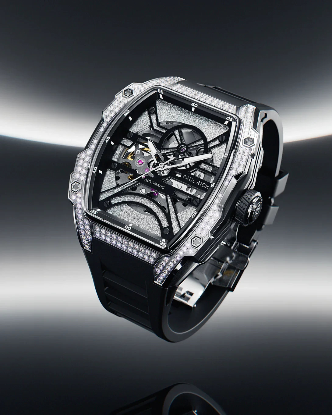 Paul Rich Diamond Astro Skeleton Abyss Silver Watch New Sealed Box