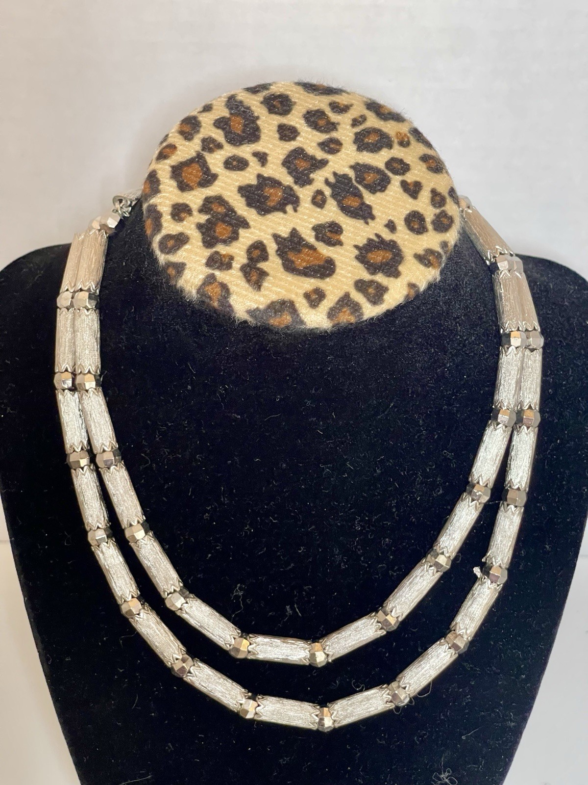 Vintage Double Strand Silver tone Necklace