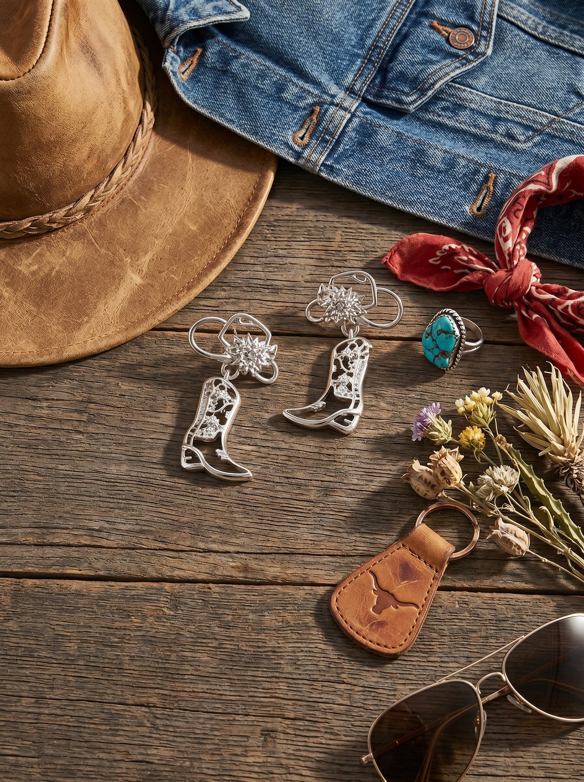 2pcs Western Cowboy Hollow Boot Earrings Unique For Daily Wear And Festivals