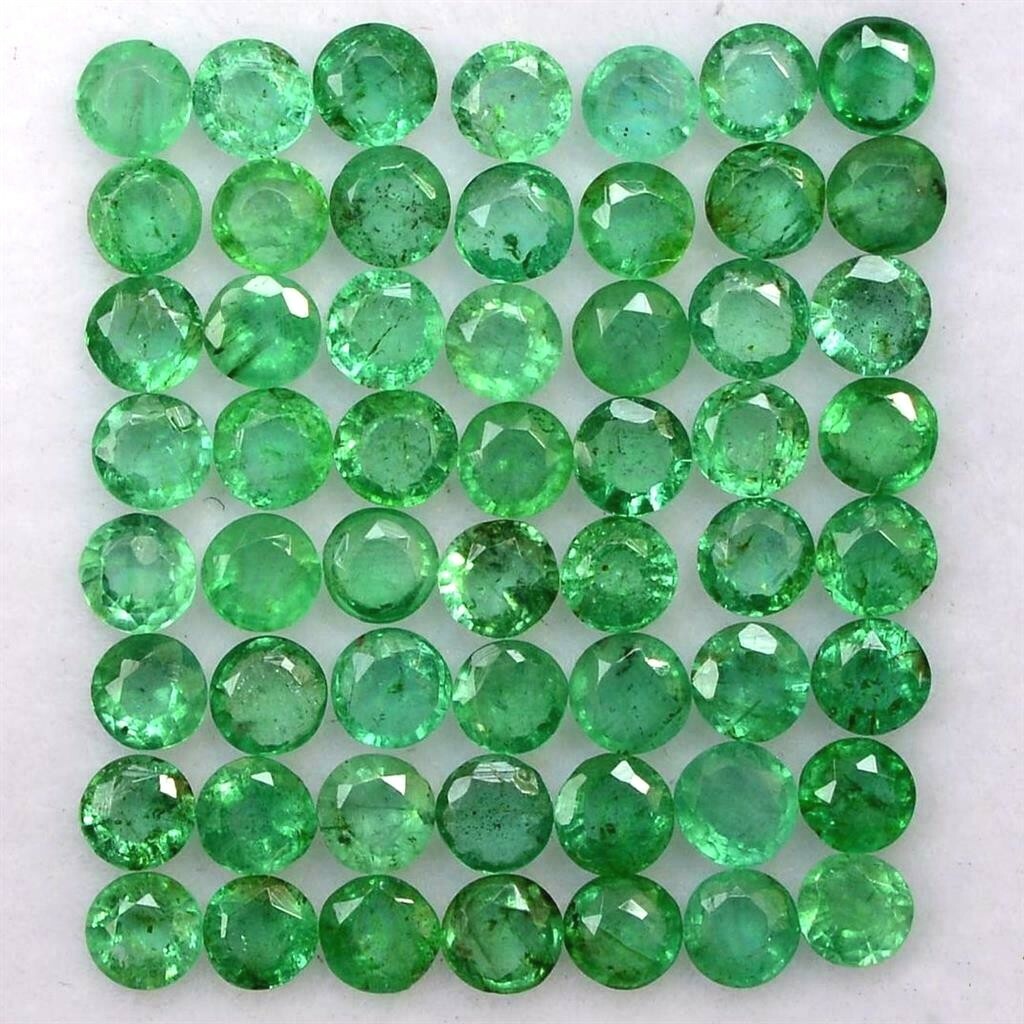 Wholesale Lot 2mm to 3mm Round Facet Zambian Emerald Loose Calibrated Gemstone