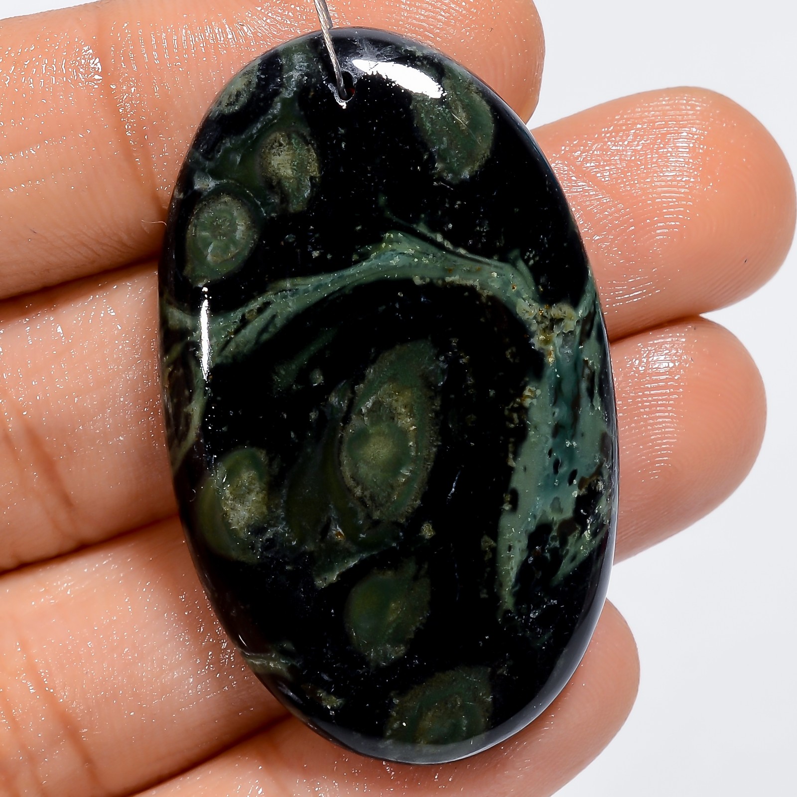 Star Galaxy Jasper Oval Cabochon Drilled Gemstone 53.5 Ct. 41X25X5 mm A-33999