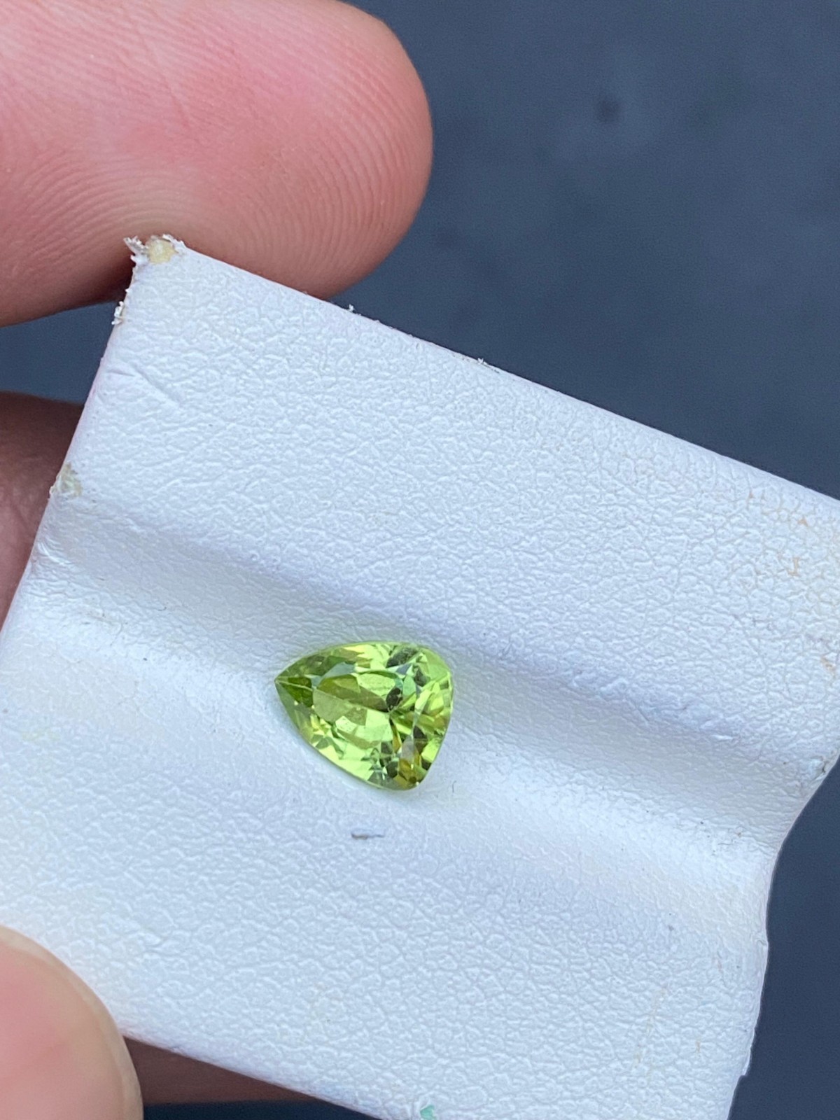 0.95Ct Natural cut peridot pear shape loose Gemstone From Pakistan